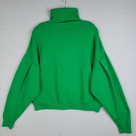 ZARA Boxy Sweater Kelly Green Oversized Turtleneck Minimalist Lagenlook size L - Picture 5 of 9